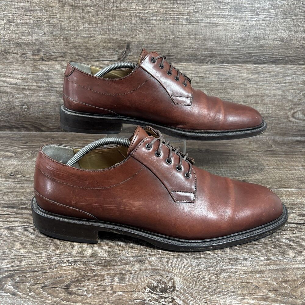 Cole Haan Country Derby Shoes Men's 12 D Brown Leather Lace Up Made In Italy